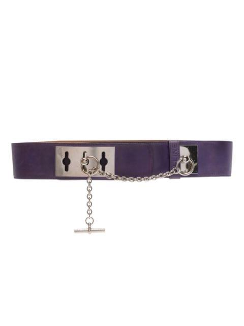 1990s debossed-logo leather belt by CELINE 