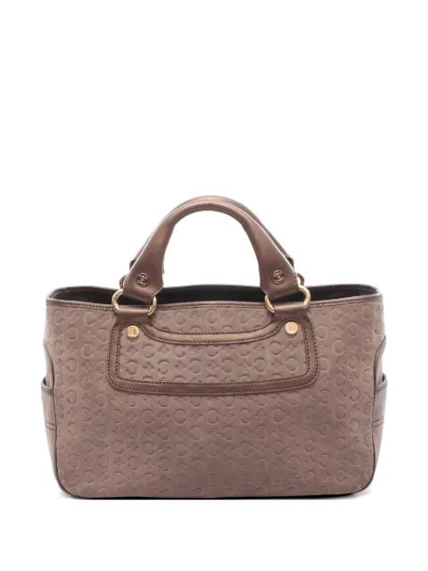2000s Boogie C debossed leather tote bag by CELINE 