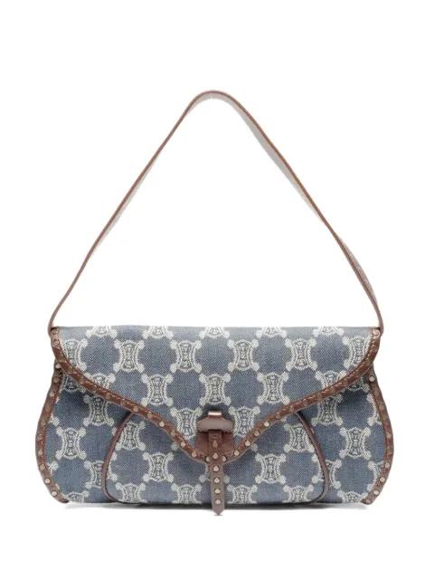 2000s macadam-pattern denim tote bag by CELINE 