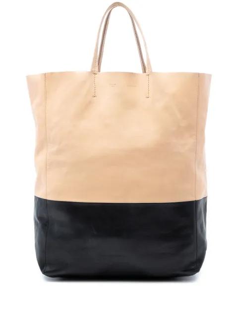 2010 Bicolor Leather Vertical Cabas tote bag by CELINE 