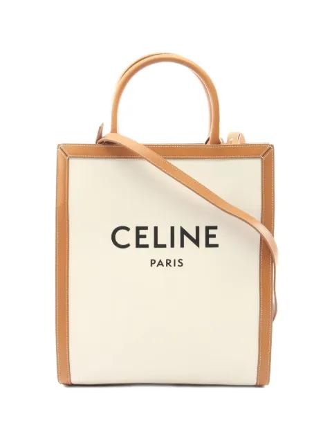 2010s small Hippopotamus canvas leather tote bag by CELINE 