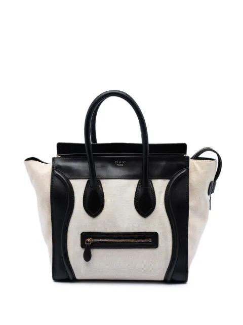 2011 Mini Bicolor Canvas and Leather Luggage Tote handbag by CELINE 