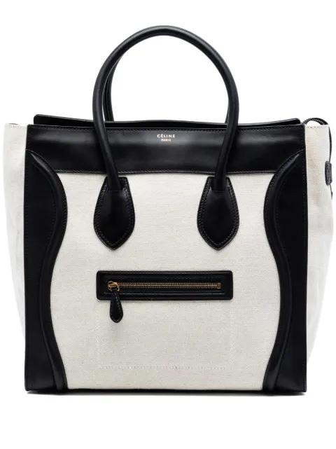 2011 Mini Bicolor Canvas and Leather Luggage Tote handbag by CELINE 