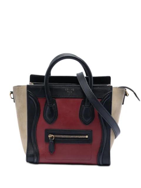 2012 Nano Tricolor Calfskin and Suede Luggage Tote satchel by CELINE 