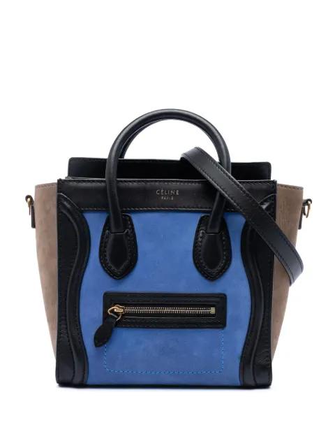 2012 Nano Tricolor Nubuck and Calfskin Luggage Tote satchel by CELINE 