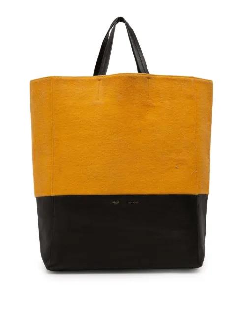 2012 Small Bicolor Suede and Calfskin Vertical Cabas tote bag by CELINE 