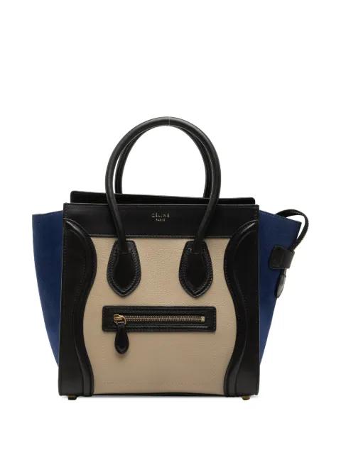 2013 Micro Tricolor Calfskin and Suede Luggage tote bag by CELINE 