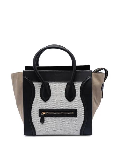 2013 Mini Canvas and Suede Tricolor Luggage tote bag by CELINE 