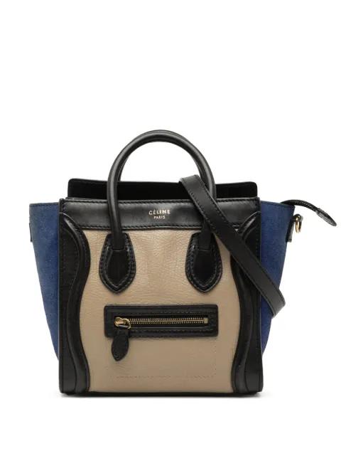 2013 Nano Tricolor Calfskin and Suede Luggage Tote satchel by CELINE 