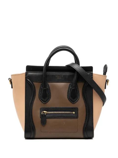 2013 Nano Tricolor Leather Luggage Tote satchel by CELINE 