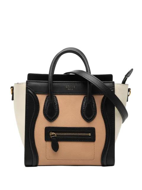 2013 Nano Tricolor Leather Luggage Tote satchel by CELINE 