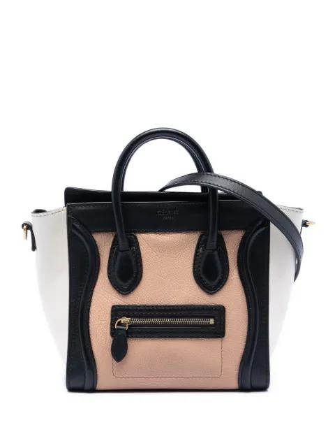 2013 Nano Tricolor Leather Luggage Tote satchel by CELINE 