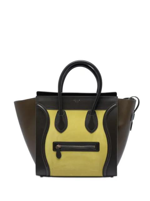 2014 Mini Tricolor Nubuck and Smooth Calfskin Luggage tote bag by CELINE 