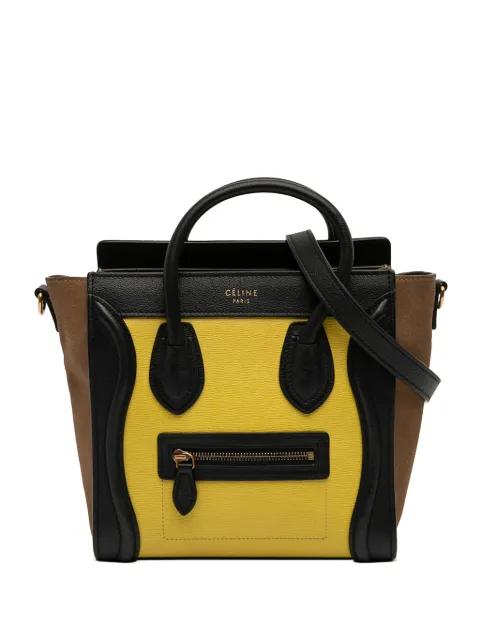 2014 Nano Tricolor Calfskin and Suede Luggage Tote satchel by CELINE 