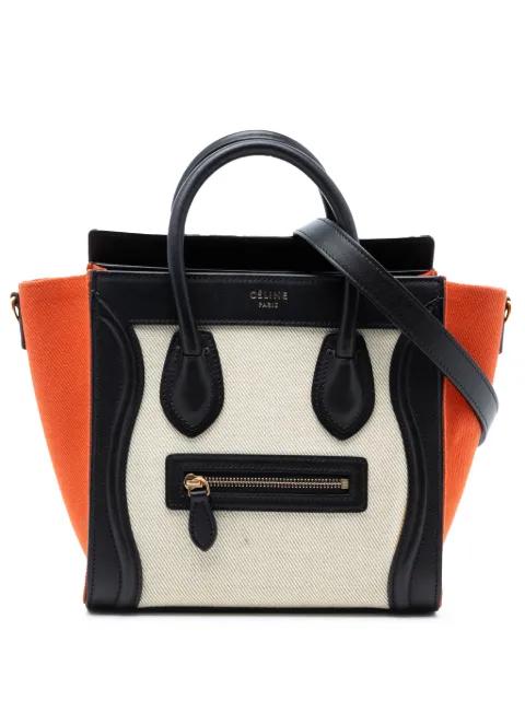 2014 Nano Tricolor Canvas and Leather Luggage Tote satchel by CELINE 