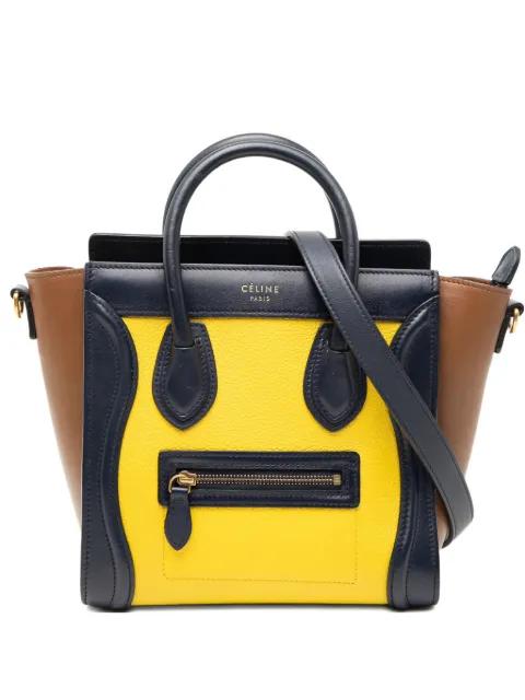 2014 Nano Tricolor Leather Luggage Tote satchel by CELINE 
