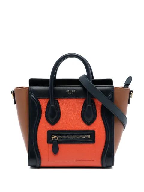 2014 Nano Tricolor Leather Luggage Tote satchel by CELINE 