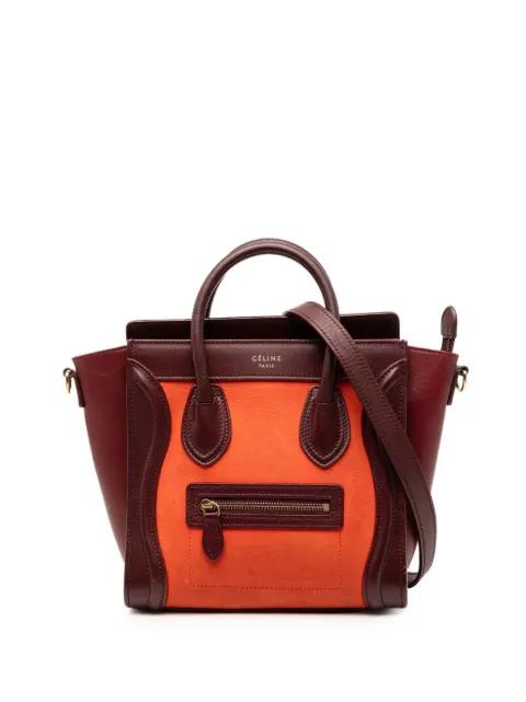 2014 Nano Tricolor Nubuck and Calfskin Luggage Tote satchel by CELINE 
