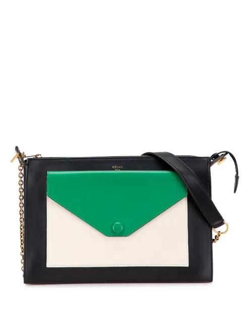 2014 Tricolor Leather Pocket Envelope Zip crossbody bag by CELINE 