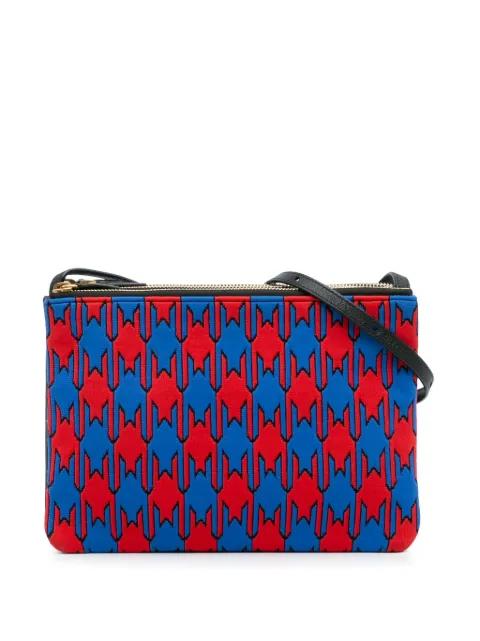 2015 Large Houndstooth Cotton Trio crossbody bag by CELINE 