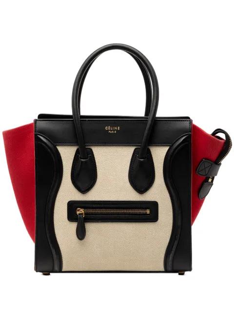 2015 Micro Tricolor Canvas and Leather Luggage Tote handbag by CELINE 