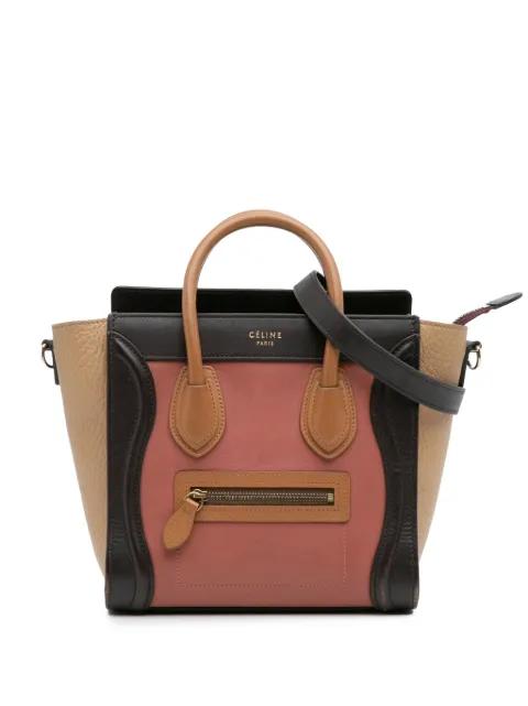 2015 Nano Tricolor Leather Luggage Tote satchel by CELINE 