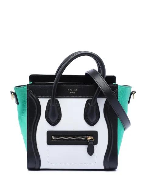 2015 Nano Tricolor Leather Luggage Tote satchel by CELINE 