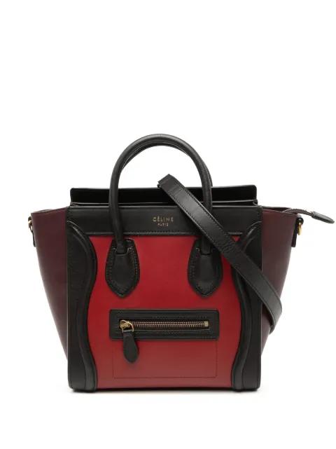 2015 Nano Tricolor Leather Luggage Tote satchel by CELINE 