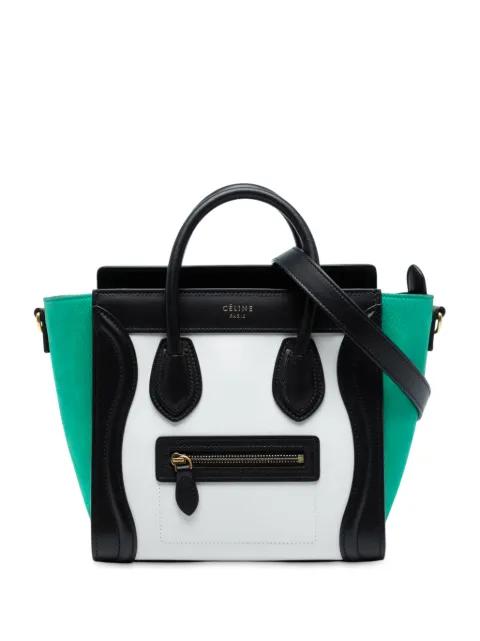 2015 Nano Tricolor Leather Luggage Tote satchel by CELINE 