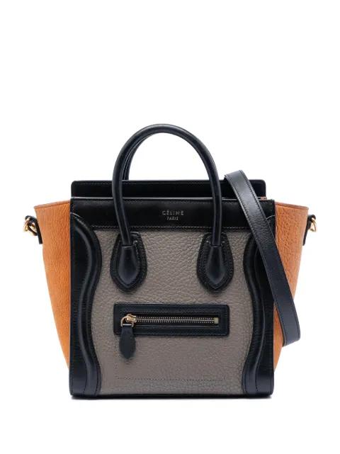 2016 Nano Tricolor Leather Luggage Tote satchel by CELINE 