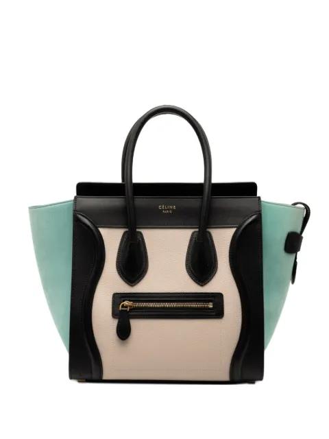 2017 Micro Tricolor Leather Luggage Tote handbag by CELINE 