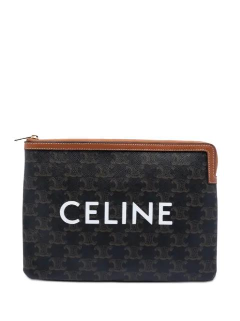 2019 Small Triomphe Coated Canvas clutch bag by CELINE 