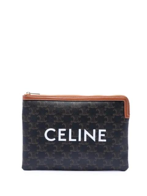 2020 Small Triomphe Coated Canvas clutch bag by CELINE 