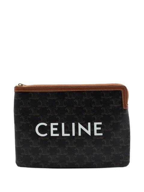 2020 Small Triomphe Coated Canvas clutch bag by CELINE 