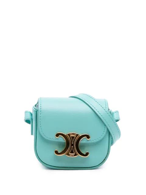 2021 Leather Triomphe AirPods Case with Strap crossbody bag by CELINE 