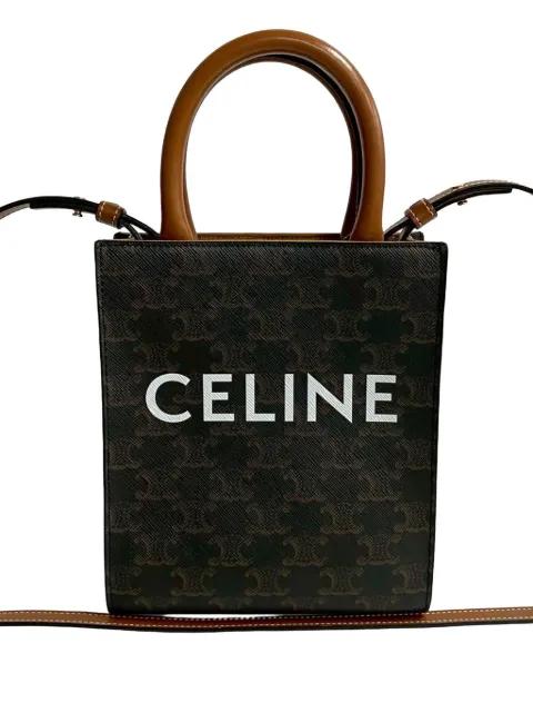 2021 Mini Triomphe Coated Canvas Vertical Cabas satchel by CELINE 