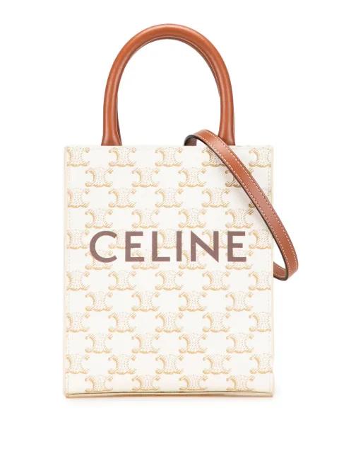 2021 Mini Triomphe Coated Canvas Vertical Cabas satchel by CELINE 