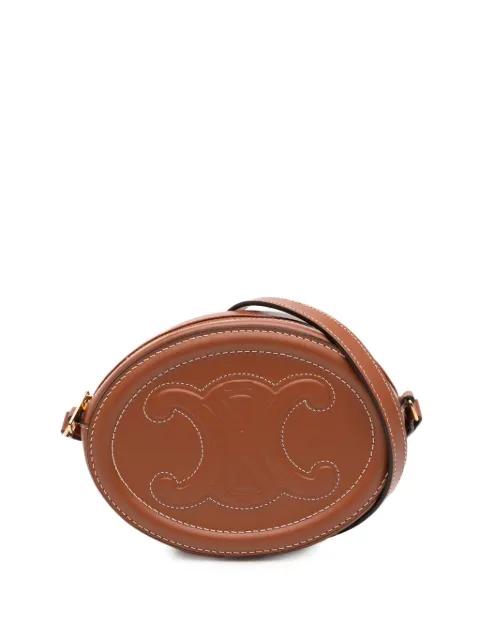 2021 Small Calfskin Cuir Triomphe Oval crossbody bag by CELINE 