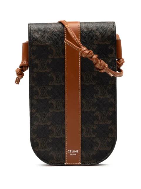 2021 Triomphe Coated Canvas Phone Pouch Flap crossbody bag by CELINE 