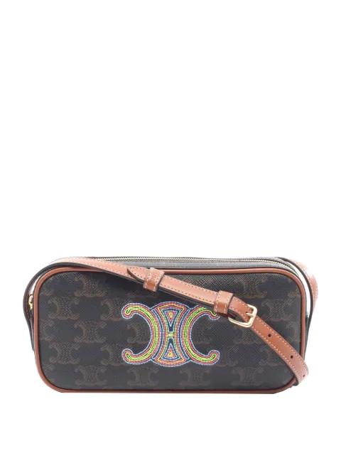 2022 Mini Triomphe Cuir Coated Canvas Camera Bag shoulder bag by CELINE 