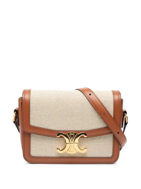 2022 Teen Canvas and Calfskin Triomphe crossbody bag by CELINE 2022 Teen Canvas and Calfskin Triomphe crossbody bag by CELINE