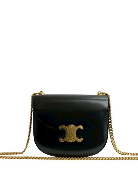 2022 Teen Shiny Calfskin Triomphe Besace Clea Chain crossbody bag by CELINE 