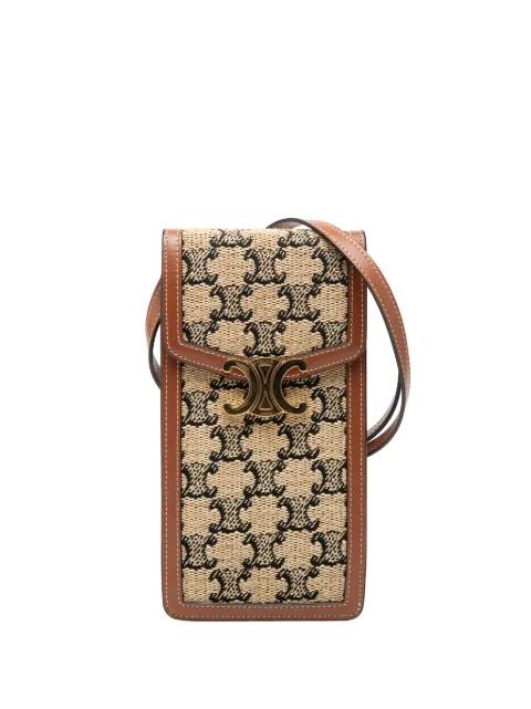 2022 Triomphe Textile Triomphe Phone Pouch Flap crossbody bag by CELINE 