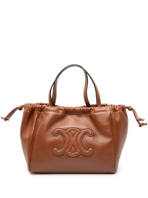 2023 Small Calfskin Cuir Triomphe Cabas Drawstring satchel by CELINE 