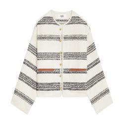 Baja in striped tweed cardigan by CELINE