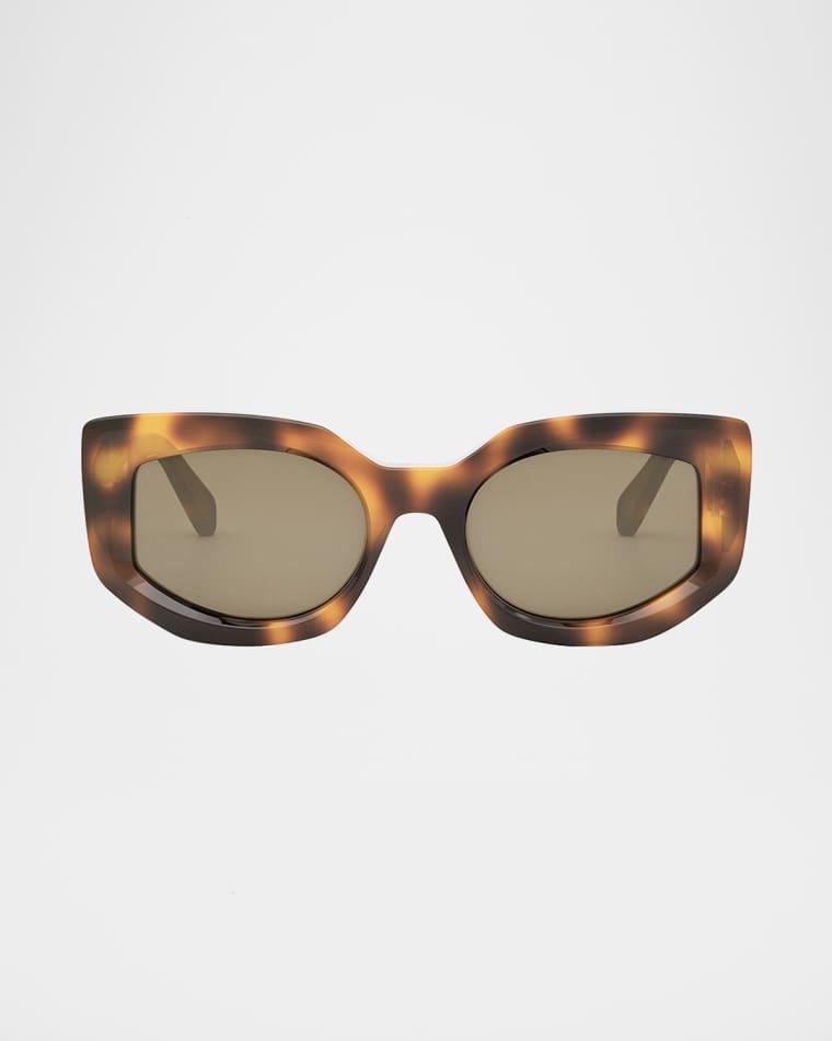 Beveled Acetate Cat-Eye Sunglasses by CELINE