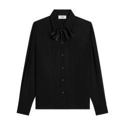 Blouse with bow in silk georgette by CELINE