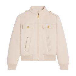 Blouson jacket with stand-up collar in double faced cashmere by CELINE