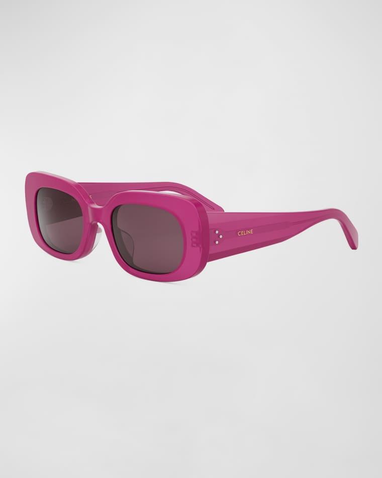Bold 3 Dots Acetate Rectangle Sunglasses by CELINE