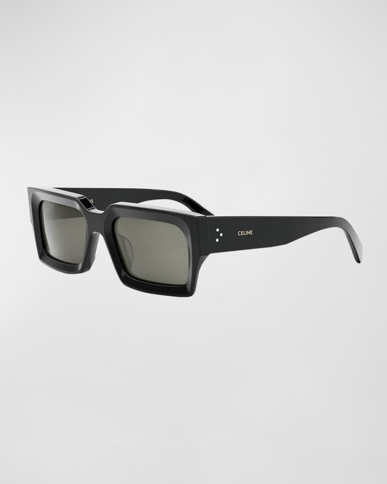 Bold 3 Dots Beveled Acetate Rectangle Sunglasses by CELINE